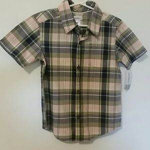 Carter's pink blue plaid shirt 5t